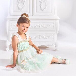 Janie and Jack Disney Tinker Bell Dress and Shoes